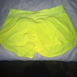 Lululemon neon yellow athletic shorts